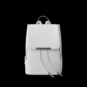 White Faux Leather Backpack